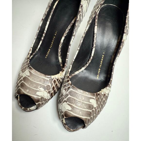 Giuseppe Zanotti Python Print Peep Toe Heels size 37 - Picture 4 of 12
